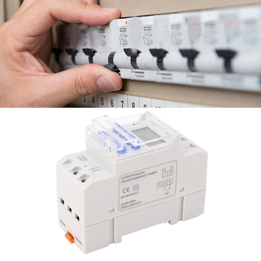 16A Lcd Programmable Timer Switch 7-Day 24H Rail Mount 4191358944453