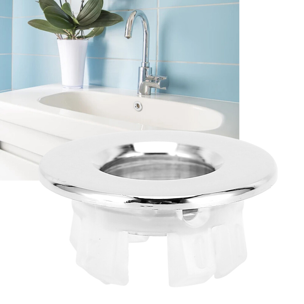 Silver Bathroom Sink Overflow Insert - Easy Install Corrosion Resistant-image-OPC-PMSYT9T-NEW