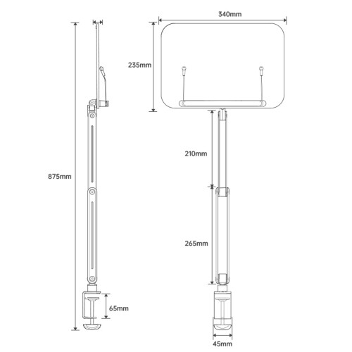 Foldable Book Holder with Cantilever Arm for Textbooks and E-readers 1