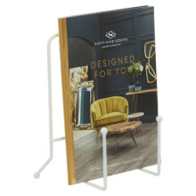 Durable Design Matt White Finish Cookbook Stand, White Finish Recipe Book Stand, Elegant Cook Book Stand