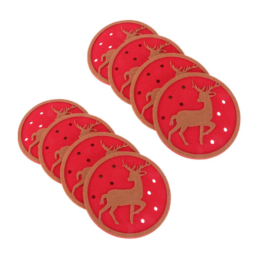10 Christmas Tematiserade Halkfria Koppmattor (Älg) 2
