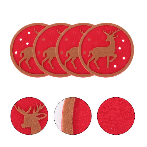 10 Christmas Tematiserade Halkfria Koppmattor (Älg) 1