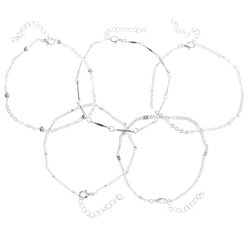 5Pcs Enkelleder Fotkedjor Stackbara Kvinnors Set