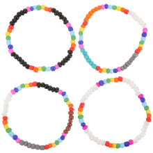Beaded Bracelets Grey 4pcs 2.36x2.24x0.20in