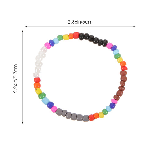 Beaded Bracelets Grey 4pcs 2.36x2.24x0.20in 1