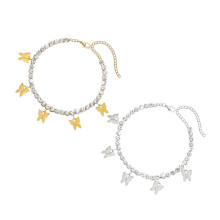 2St Dekorativa Anklets Fotkedja Mode Kvinnors Smycken (Guld, Silver)