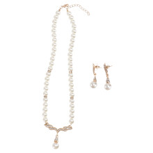 1Set Modieuze Parel Sieraden Set Met Materiaal En Gouden Look