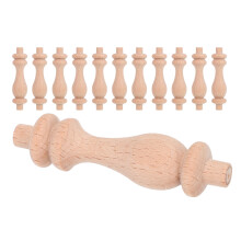 12Pcs Träspindlar Gourd-Kolonn Balustrader Dekorativa Trärör För Skåp