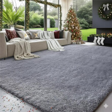 (160cm x 230cm (5ft 4" x 7ft 8")) MOONLIGHT NON SLIP GREY SHAGGY RUG EXTRA LARGE