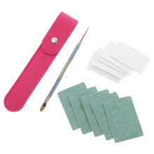 1 Set Rostfritt Cuticle Pusher Med Sandpappersblad