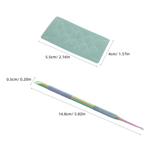 1 Set Rostfritt Cuticle Pusher Med Sandpappersblad 1