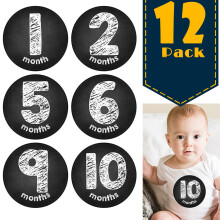 12 Pcs Simple Month Decals 12 Months Baby Milestone Sticker