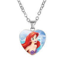 (StyleH)Collana Sirena Biancaneve Delicata Frozen Elsa Principessa Ciondolo Cuore Collana per Bambine