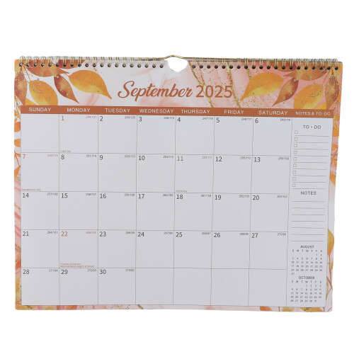 Wandkalender 2025, 12 Monate, Hängekalender mit 2
