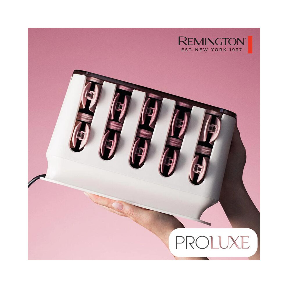 Gold (Default) Remington Heated Rollers - Proluxe | Heated Hair Rollers With Clips | Easy Use | Volumizing Hair Rollers | Rose | 20 Rollers Included |