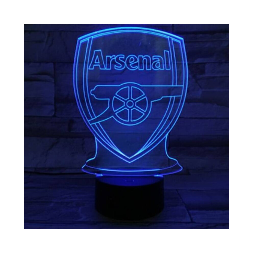 () Arsenal 3D Led Night Illusion Lamp 16 Colour Change Decor Lamp Xmas Gifts Black/Light
