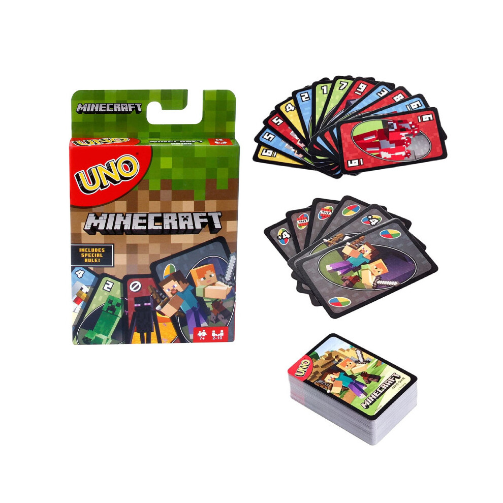 Uno Minecraft Card Game Family Play Poker Party Entertainment 108 Cards Collect
