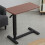 Living And Home Height Adjustable Mobile Table Overbed Desk with Wheels, Walnut 1