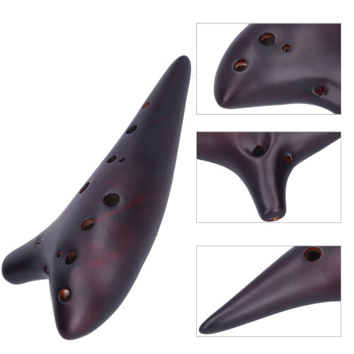 12-Hole Alto C Ocarina Dolomite Shell Flute with Accessories Bundle 2