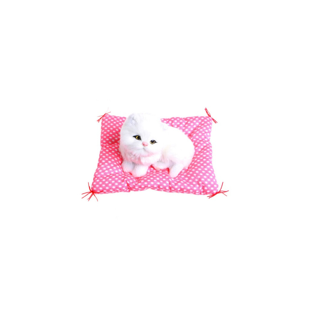 (7#) Plush Stuffed Toy Cute Sleeping Cat Press Simulation Sound Animal Kids Doll Gift