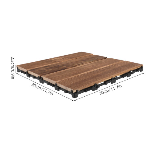 2 Dalles De Sol Emboîtables En Bois Pour Balcon Patio 1