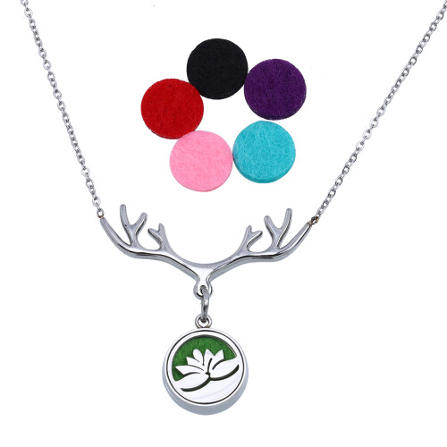 Essentiell Oljediffusor Halsband Aromaterapi Locket Kedja Älgvinkel