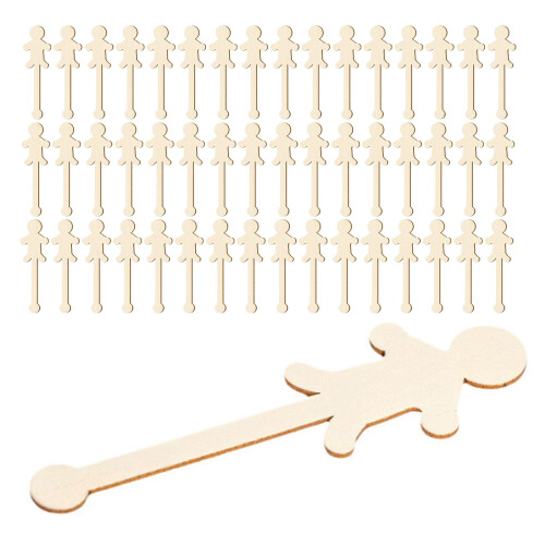 100Pcs Träkonstpinnar För Barn – Personformade För Målning