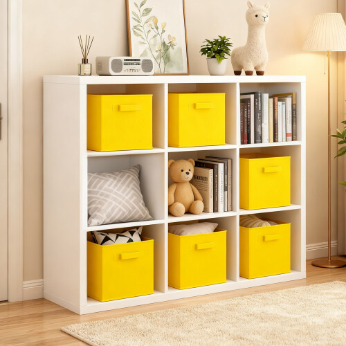 AINPECCA 6PCS Foldable Storage Collapsible Box Home Yellow 2