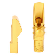 Gold Plated Brass Alto Sax Mouthpiece 8C E Flat Replacement