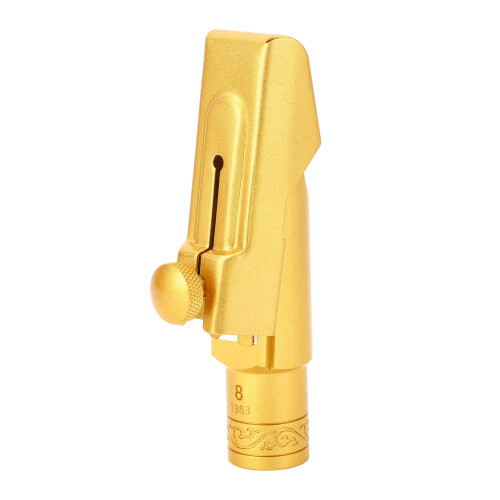 Gold Plated Brass Alto Sax Mouthpiece 8C E Flat Replacement 2