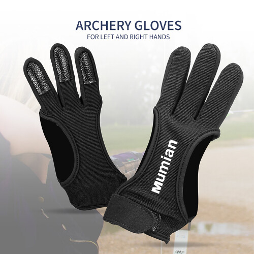 High Elastic Leather Archery Gloves for Shooting - Black, S/M/L/XL 1