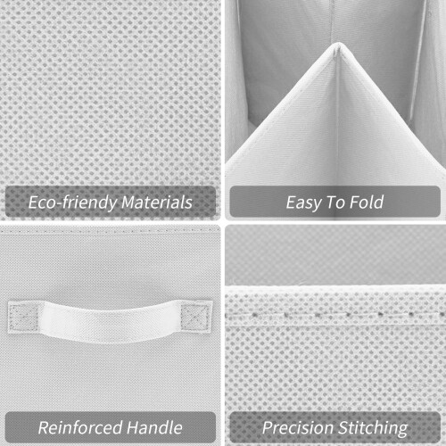 AINPECCA 6PCS Foldable Storage Collapsible Box Home White 1