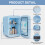 ELECWISH Blue 4L Mini Fridge with LED Mirror Cooler Warmer 9