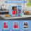 ELECWISH Blue 4L Mini Fridge with LED Mirror Cooler Warmer 5