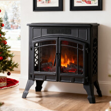 Freestanding Electric Fireplace Heater with Remote Control