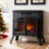 Living And Home Freestanding Electric Fireplace Heater with Remote Control 1