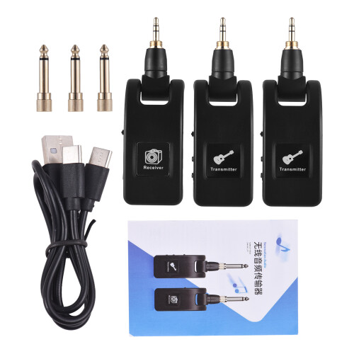 2.4G Wireless Guitar Kit with Rechargeable Transmitter Receiver 10H Play Time 2