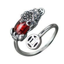 Silver Copper Fingernail Ring Elegant Crystal Nail Ring for Girls