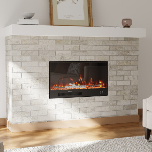 Living And Home 33inch Recessed Electric Fireplace with Remote Control