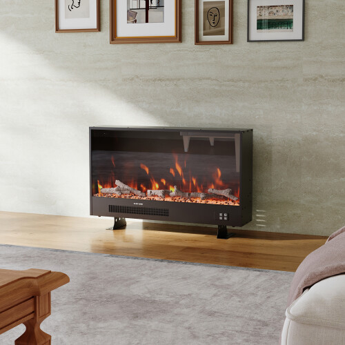 Living And Home 33inch Recessed Electric Fireplace with Remote Control 2