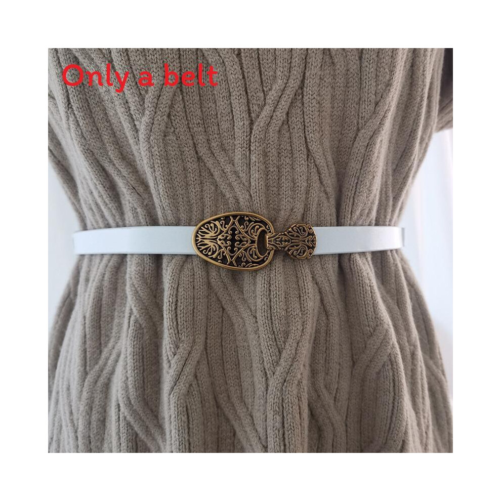 (White) Waist Belt Leather Women Slim With Metal Clasp For Casual Fashionable Outfits-image-OPC-PMT5V5R-NEW