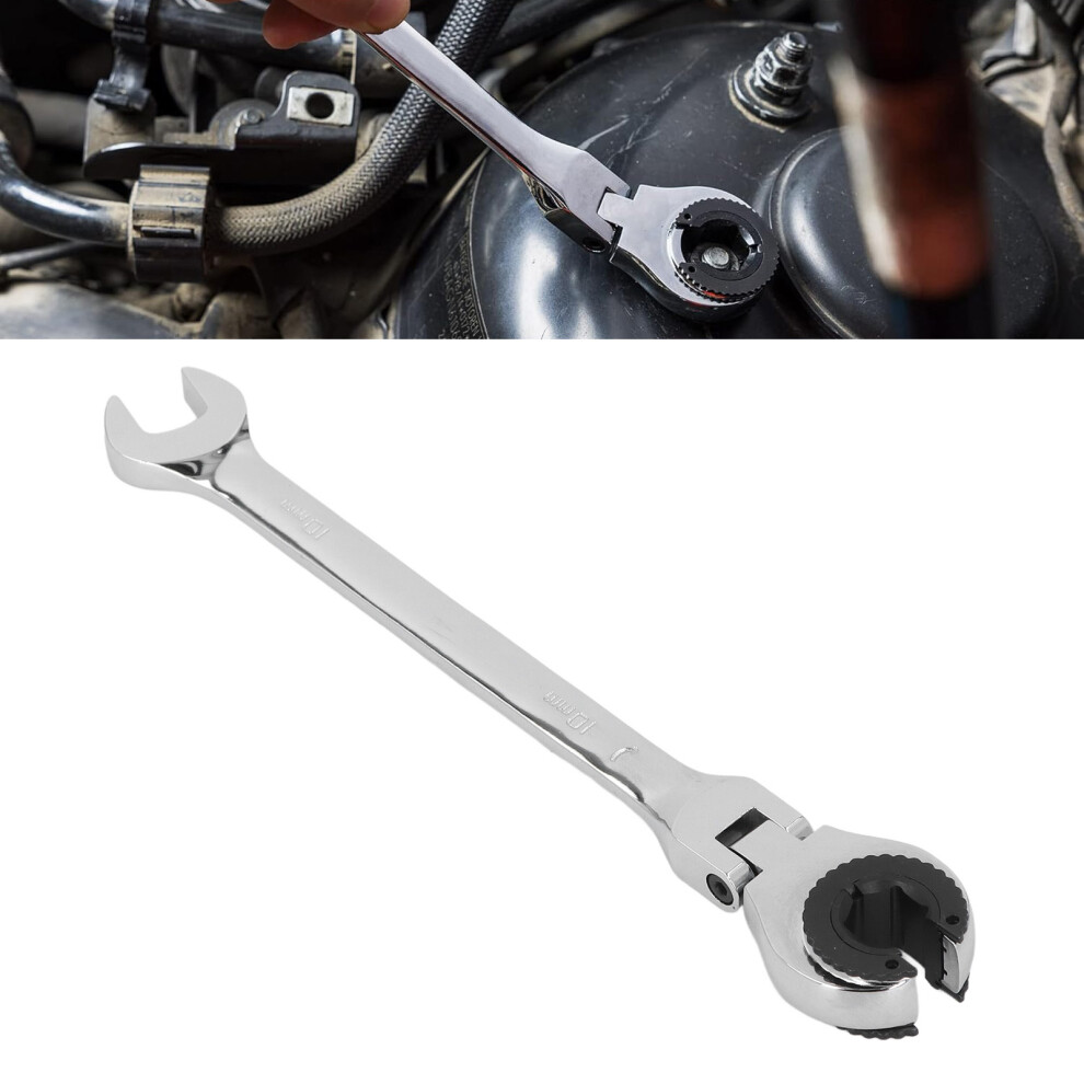 Adjustable 10Mm Flex Head Ratcheting Wrench For Tight Spaces 4001358975664