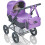 Molly Dolly Purple/Black Dolls Pram With Adjustable Handle 1