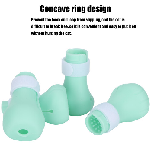 4 pezzi di coperture in silicone per gatto verde menta 4 cm/7 cm 2
