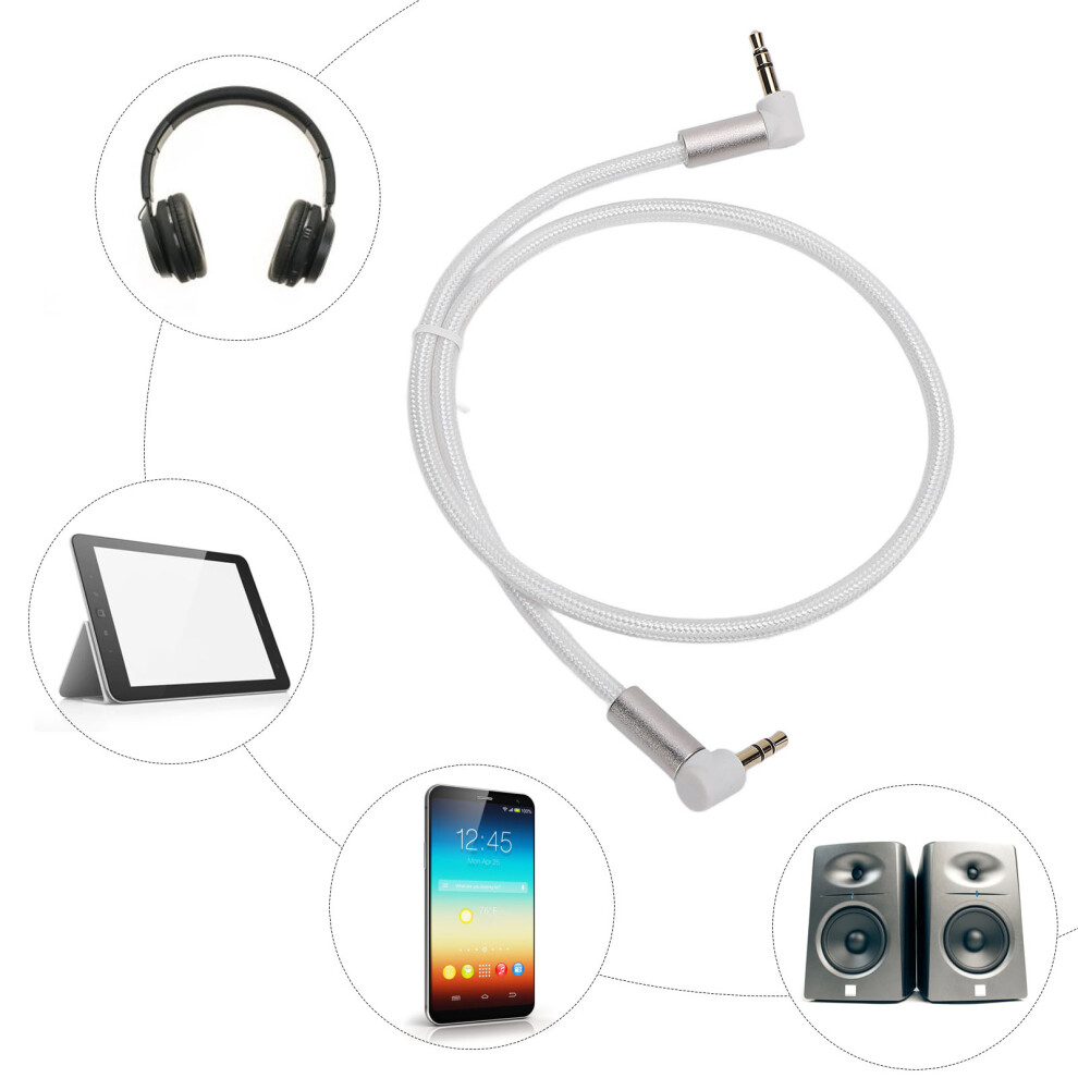 3.5Mm Right Angle Stereo Audio Cable 1.5M Nylon Copper For Headphones 8071358978794