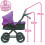 Molly Dolly Purple/Black Dolls Pram With Adjustable Handle 2