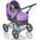 Molly Dolly Purple/Black Dolls Pram With Adjustable Handle 8