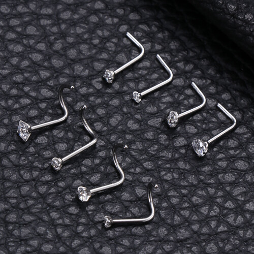 8 St Styrenade Rhinestone Näsringar Näspluggar screw 2