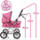 Molly Dolly Pink Dolls Pram With Adjustable Handle 2