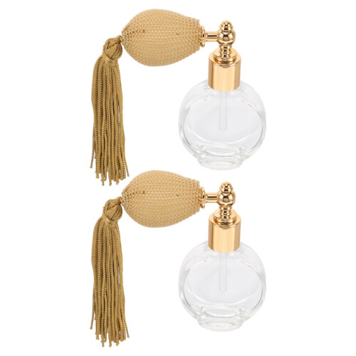 2St Fyllbara Parfymflaskor Med Pump Bärbar Atomizer Tofsar